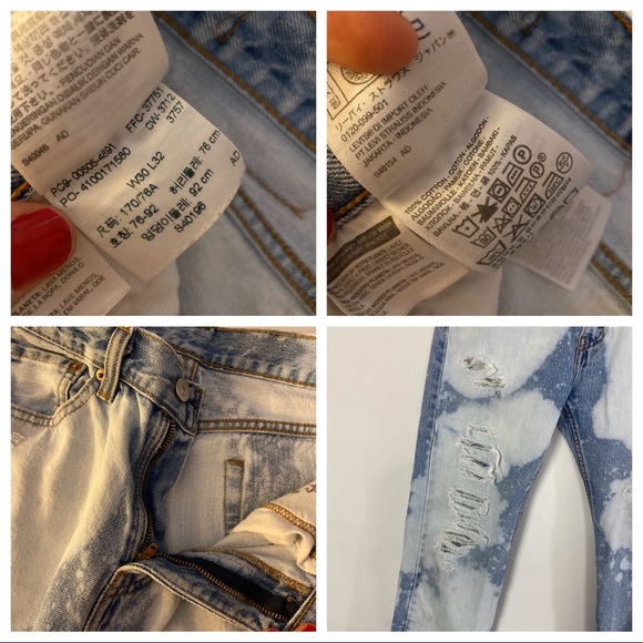 Levi’s 90s Style Cow Print Bleach & Destroyed Jean - Picture 6 of 9